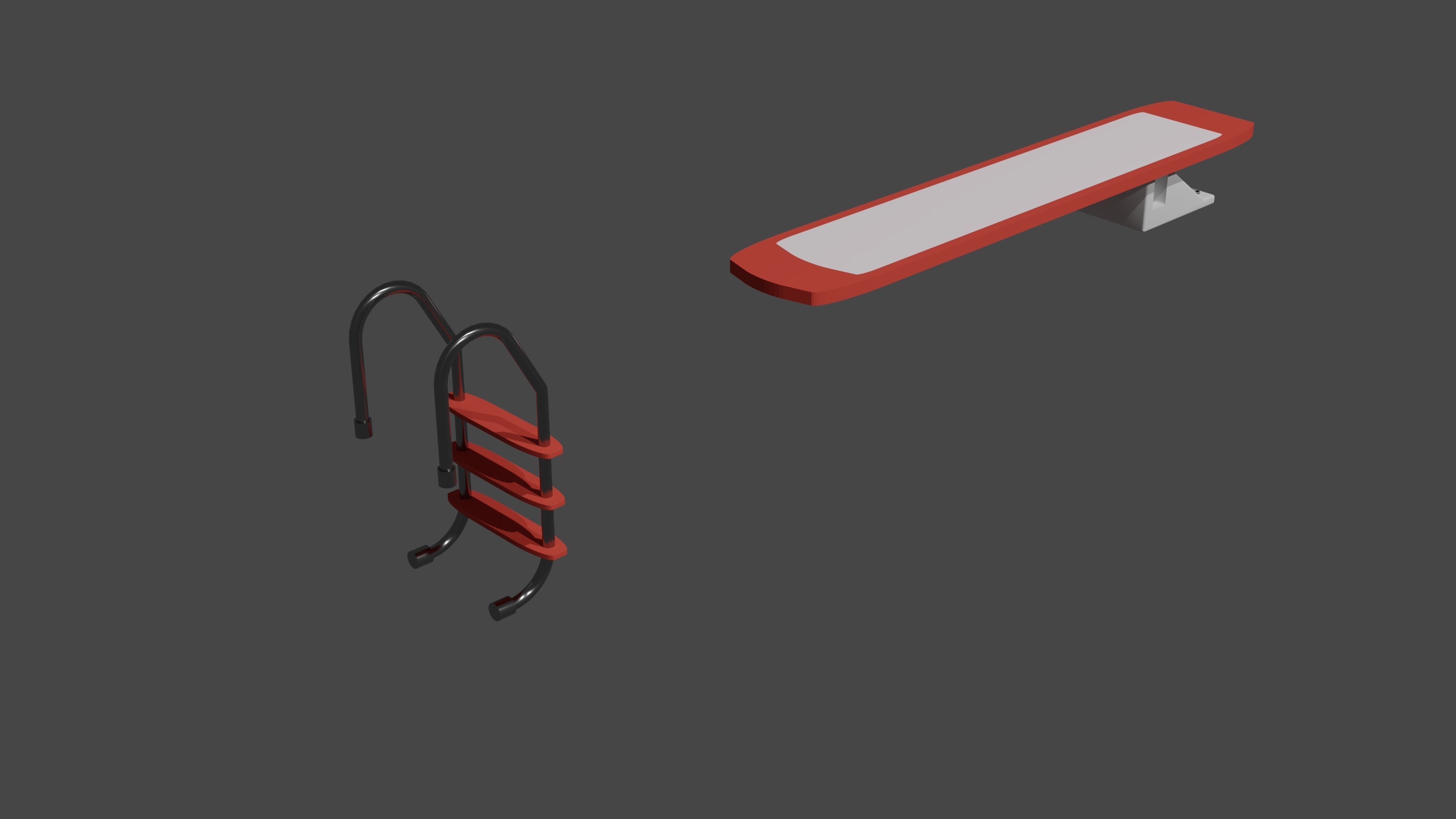 Diving board and ladder 3D model CGTrader