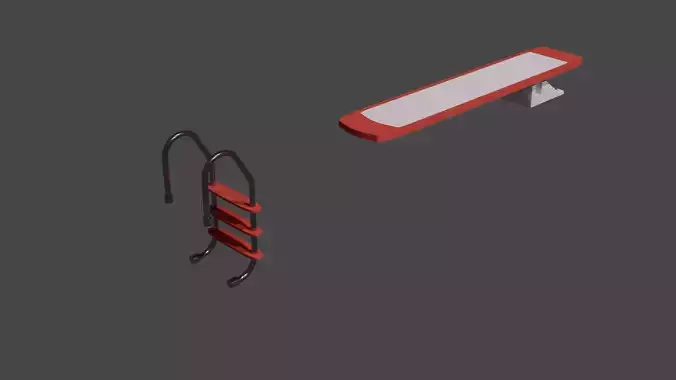 Diving board and ladder 3D model