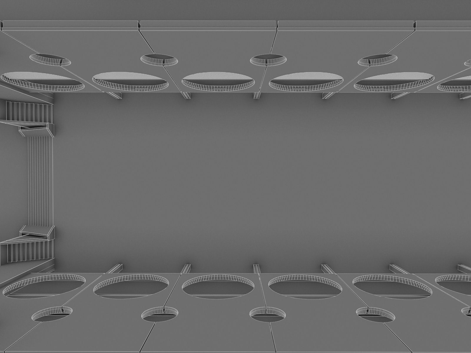 Public Hall Interior 03 Low-poly 3D model_5