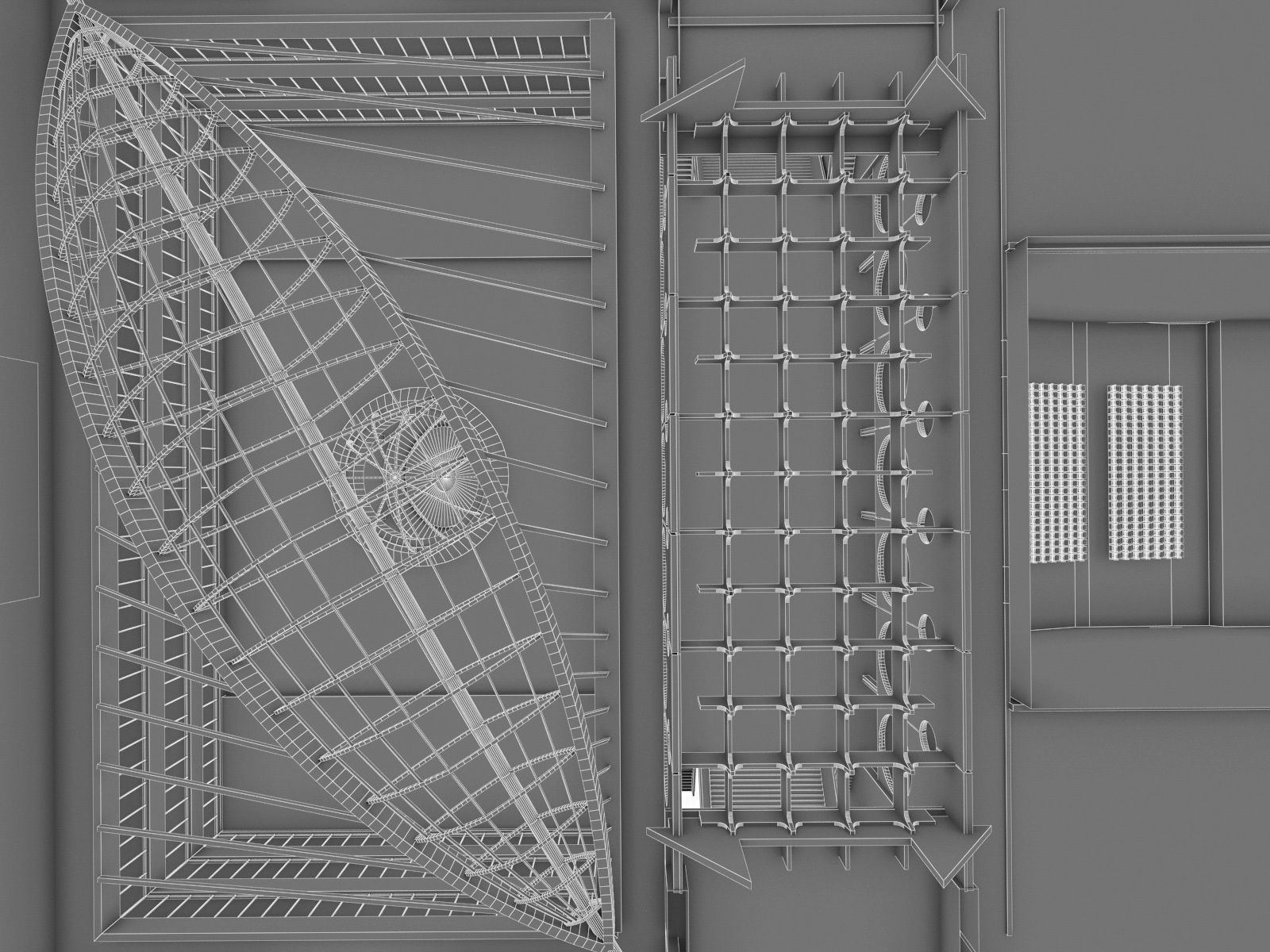 Public Hall Interior 03 Low-poly 3D model_12