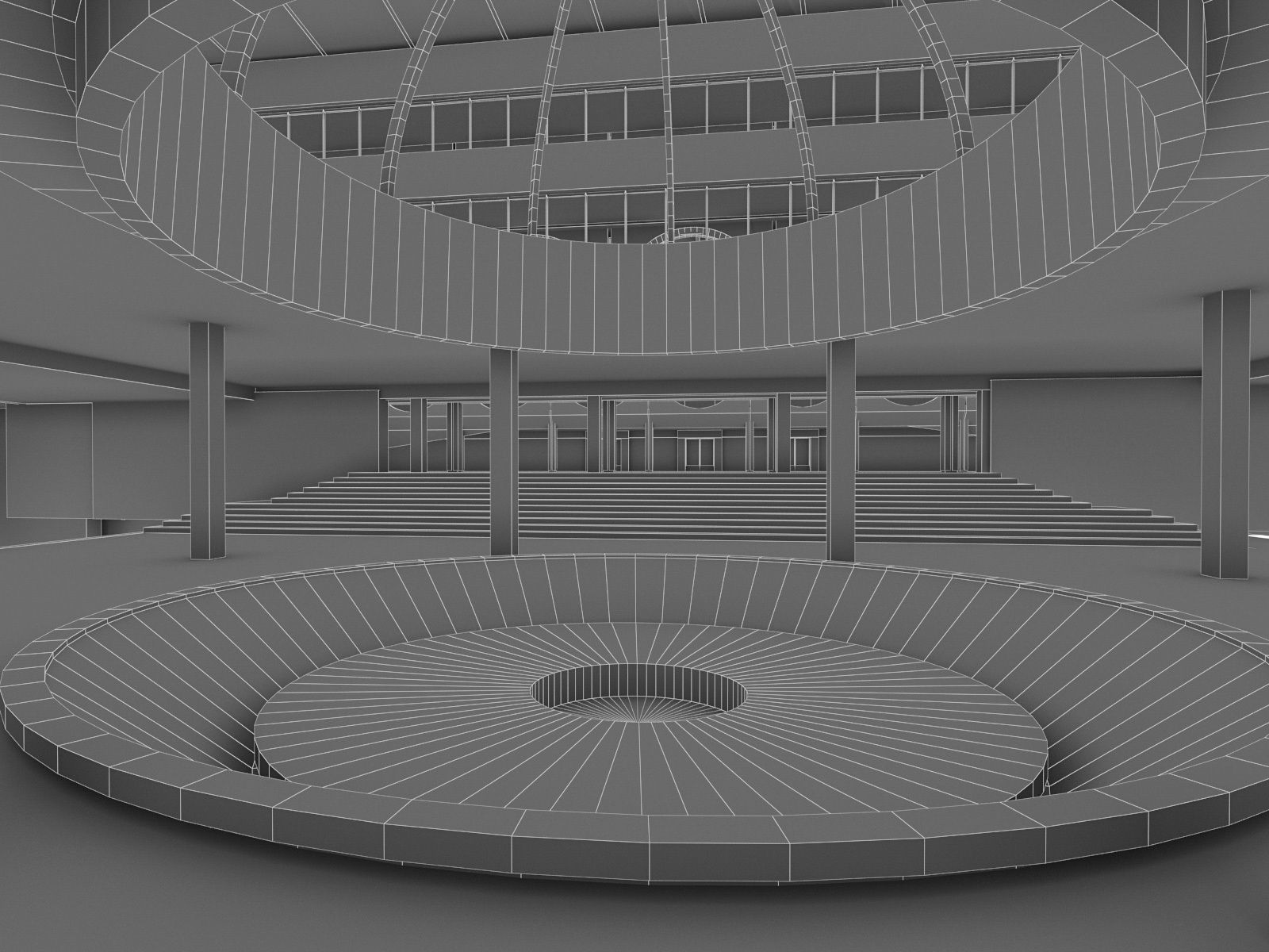 Public Hall Interior 03 Low-poly 3D model_11