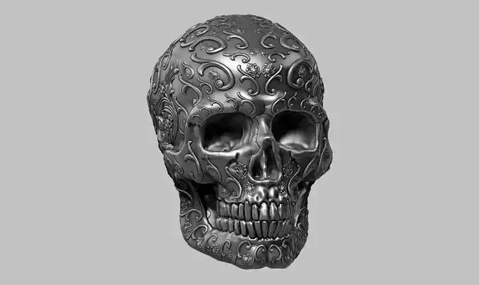 ornament skull a22 3d print model 3D print model