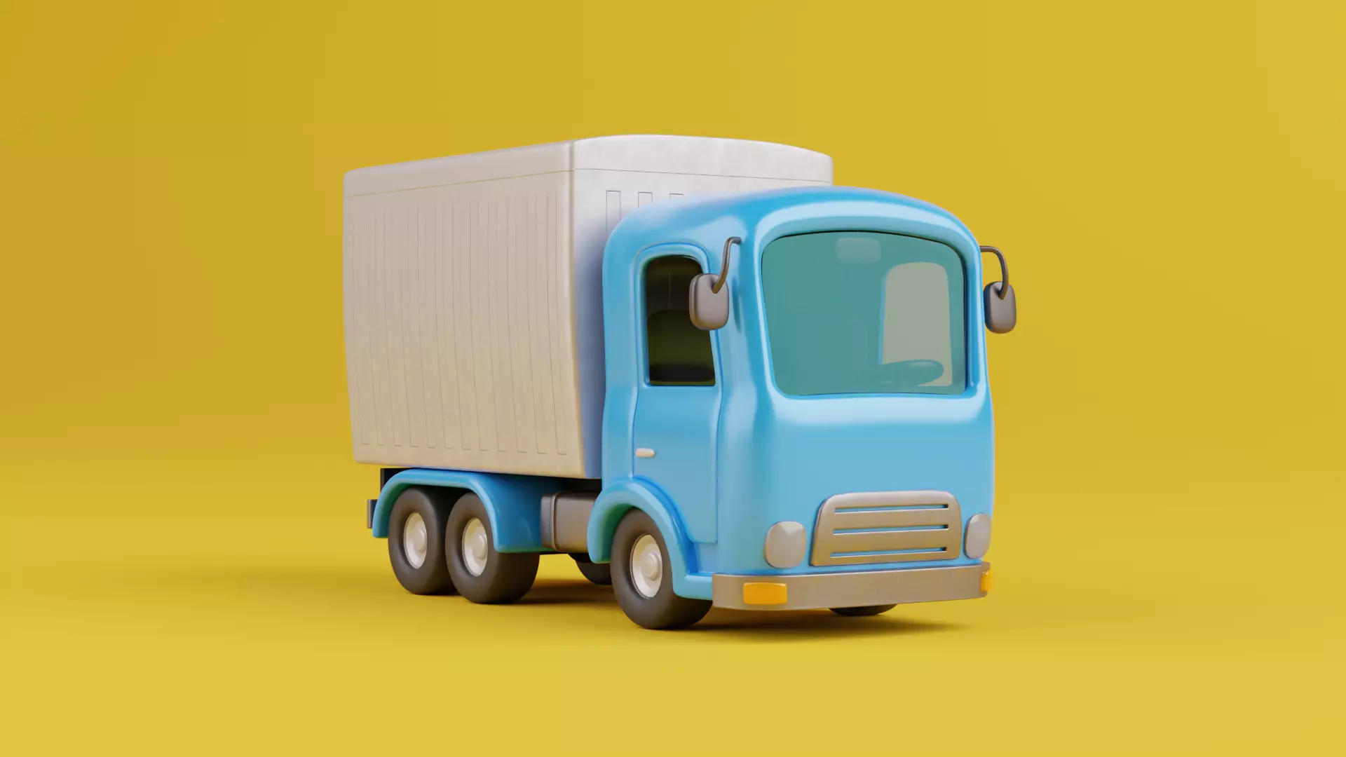 Stylized Cartoon Truck - Fully rigged 3D model