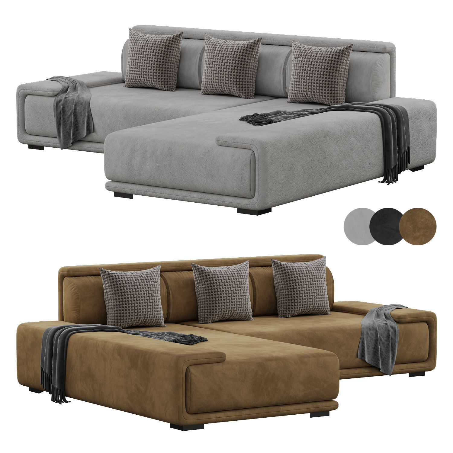 Modern Corner Sectional Sofa LShaped 3D model CGTrader
