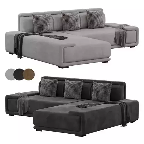 Modern Corner Sectional Sofa L-Shaped 3D model