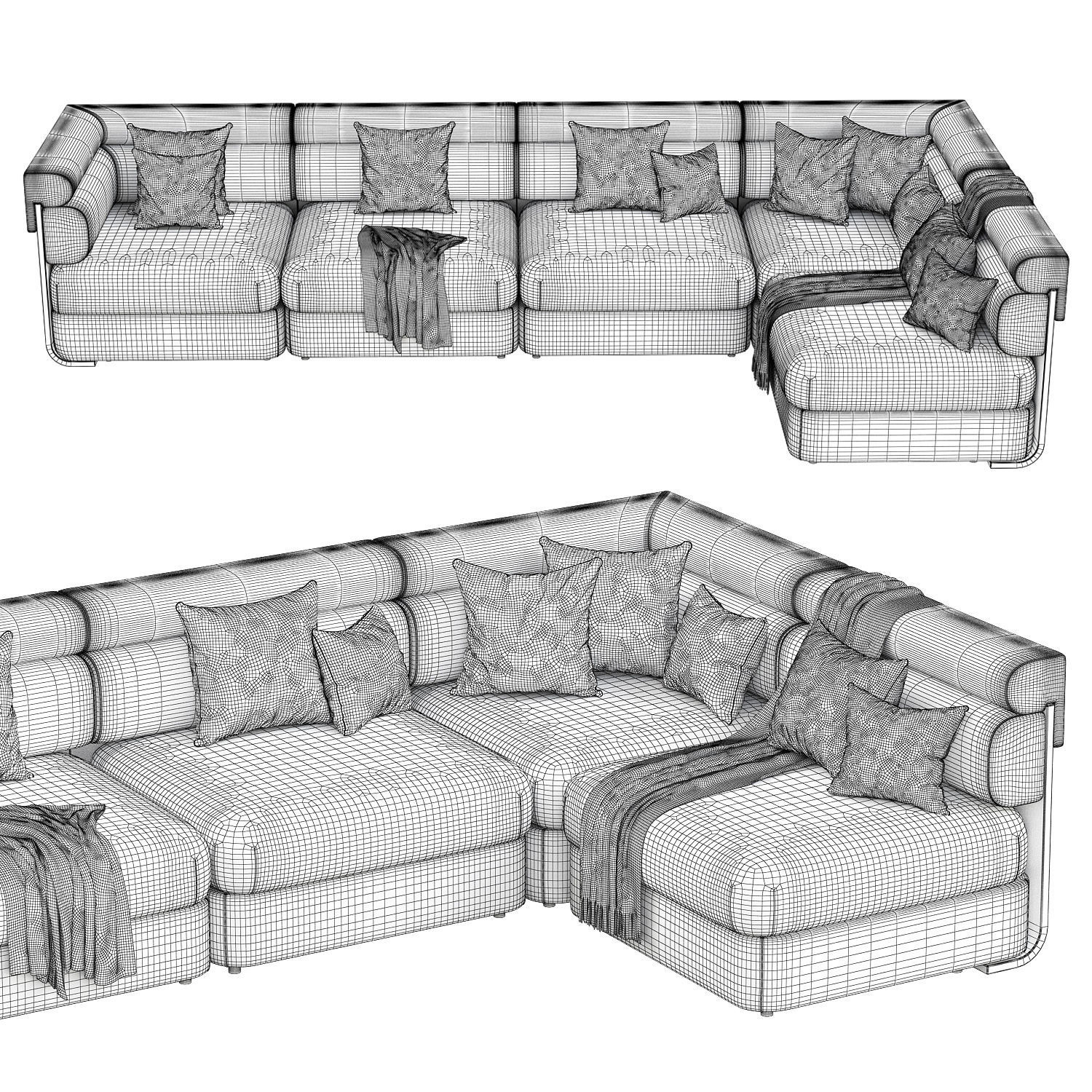IMBU BOUCLE 5-PIECE SECTIONAL SOFA 3D model_2