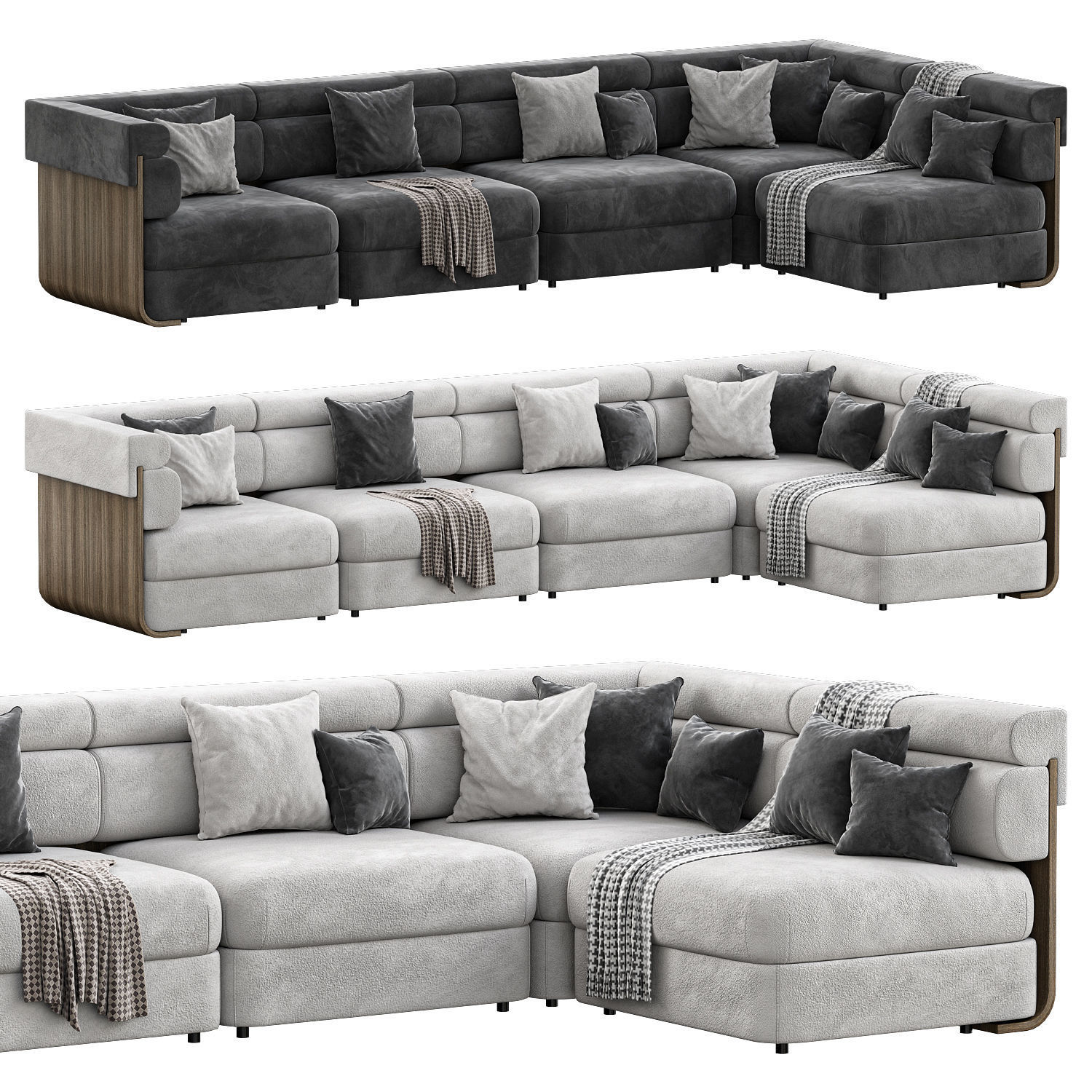 IMBU BOUCLE 5-PIECE SECTIONAL SOFA 3D model_1