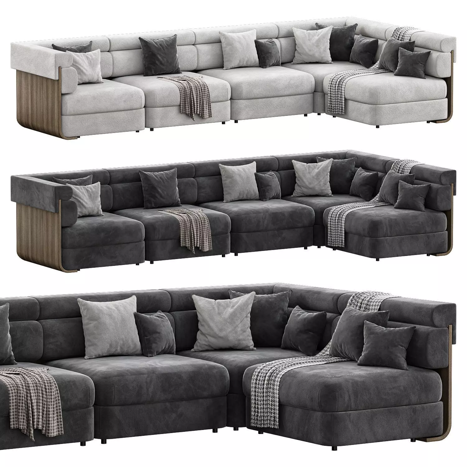IMBU BOUCLE 5-PIECE SECTIONAL SOFA 3D model_0