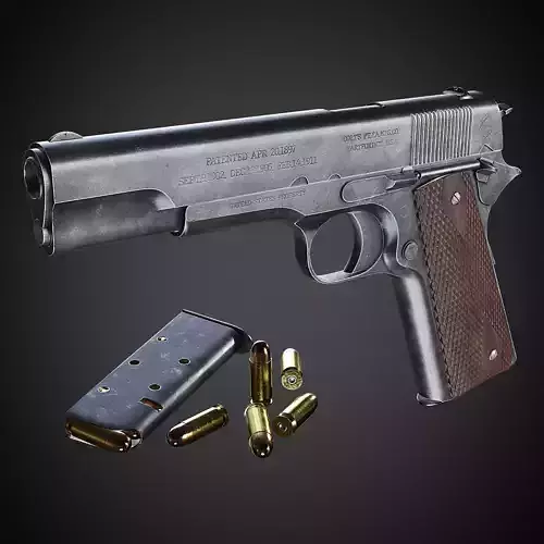 Colt M1911 Pistol Low-poly 3D model