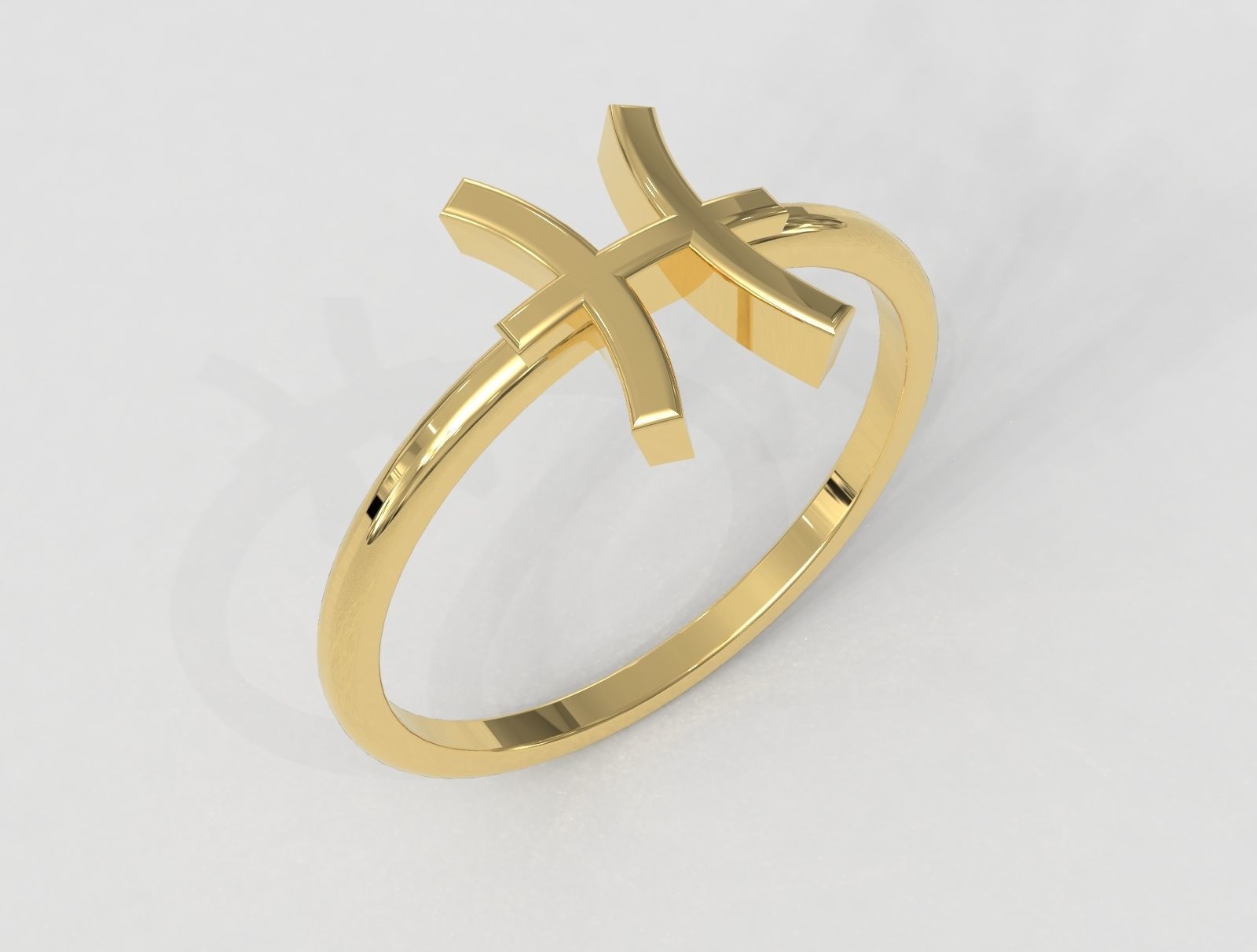 Zodiac Ring - Pisces 3D print model_1
