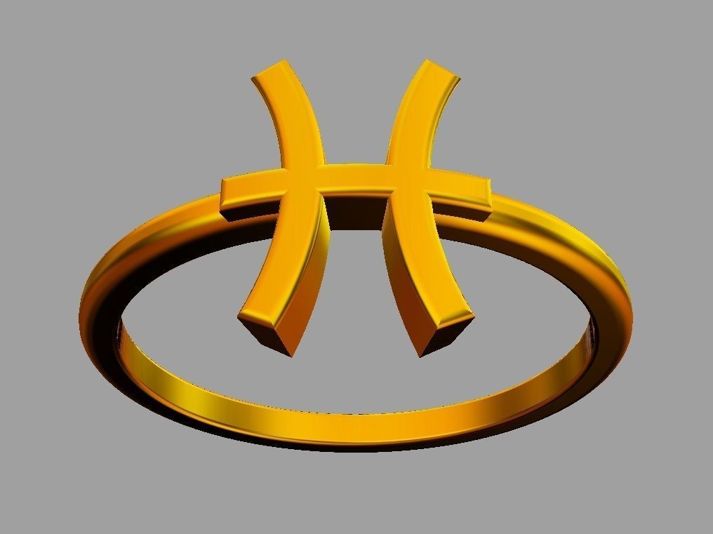 Zodiac Ring - Pisces 3D print model_7