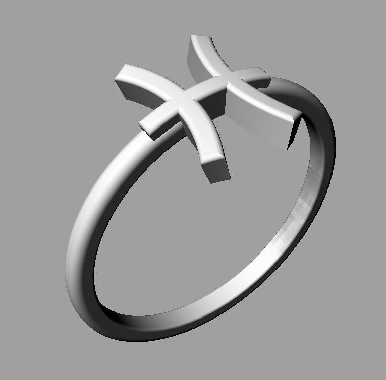Zodiac Ring - Pisces 3D print model_13