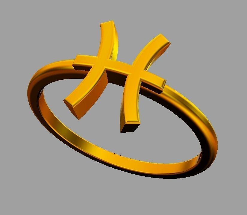 Zodiac Ring - Pisces 3D print model_6