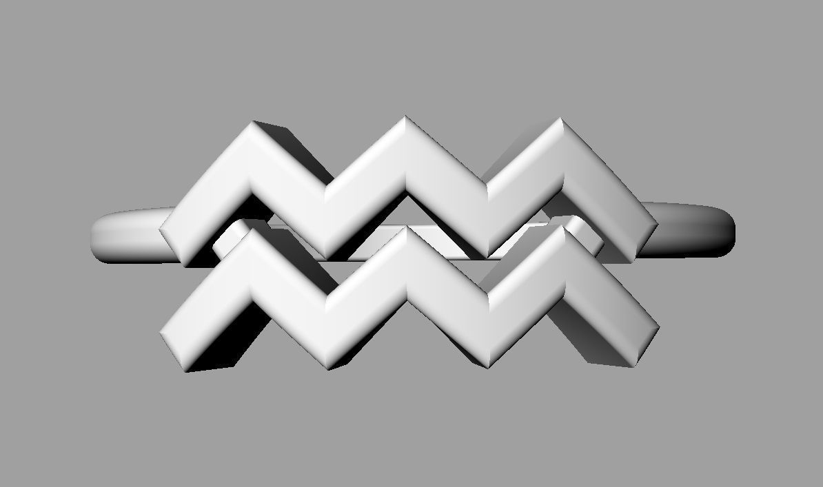 Zodiac Ring - Aquarius 3D print model_11