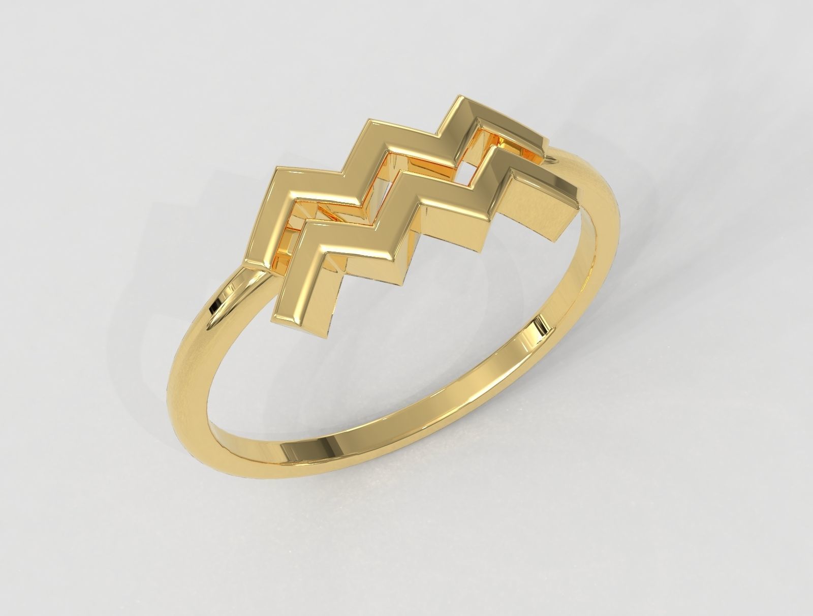 Zodiac Ring - Aquarius 3D print model_1