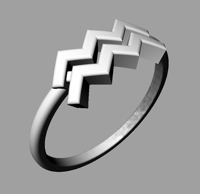 Zodiac Ring - Aquarius 3D print model_13