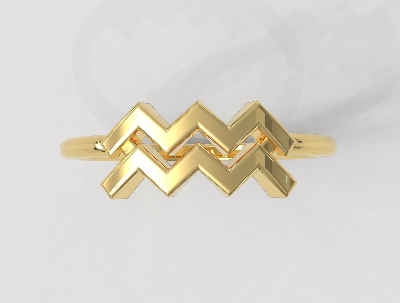 Zodiac Ring - Aquarius 3D print model_2