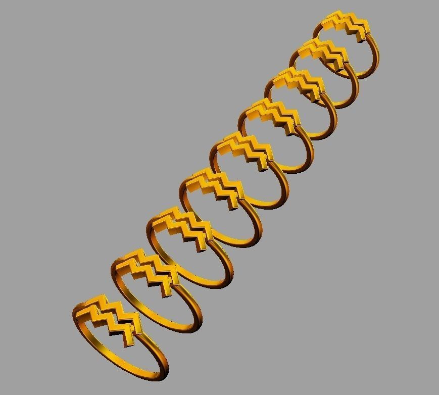 Zodiac Ring - Aquarius 3D print model_5