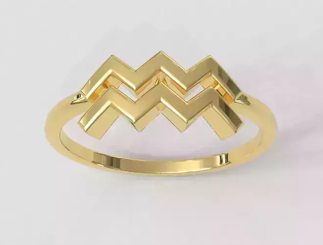 Zodiac Ring - Aquarius 3D print model