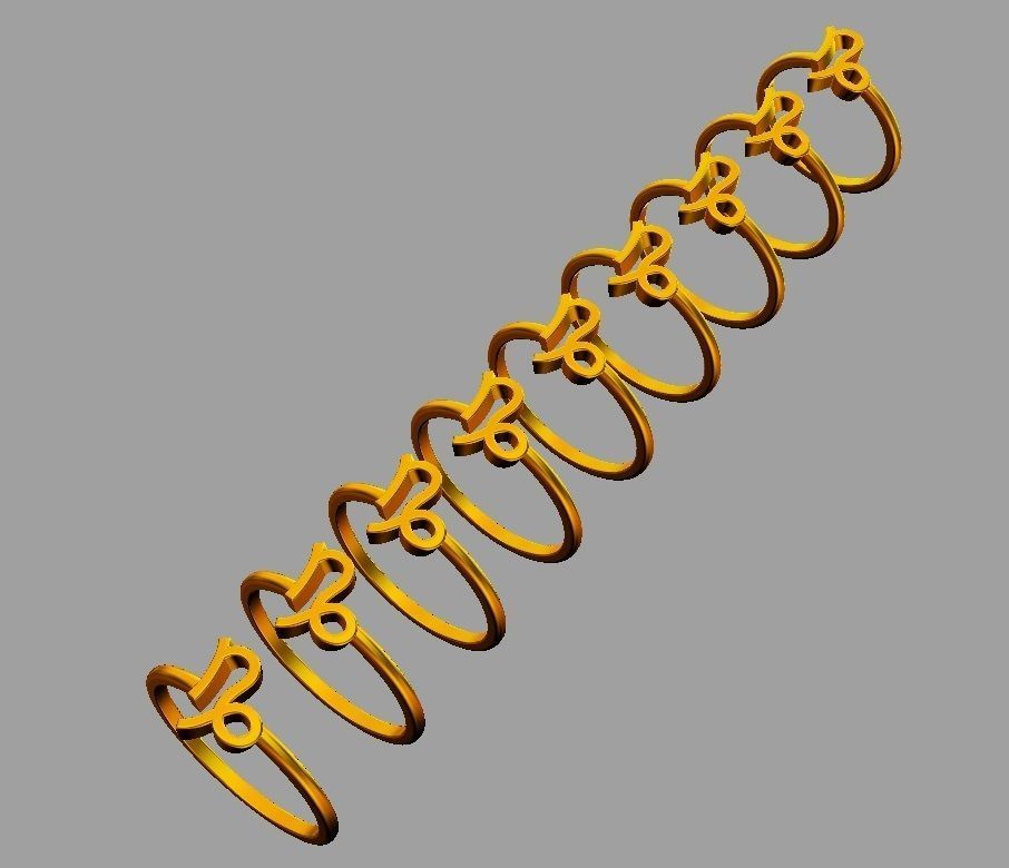 Zodiac Ring - Capricorn 3D print model_5