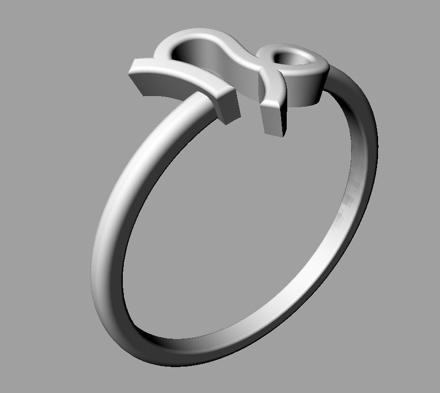 Zodiac Ring - Capricorn 3D print model_13