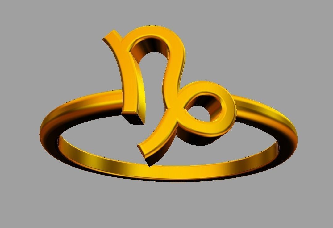 Zodiac Ring - Capricorn 3D print model_7