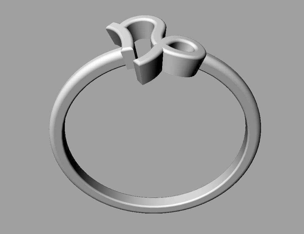 Zodiac Ring - Capricorn 3D print model_11
