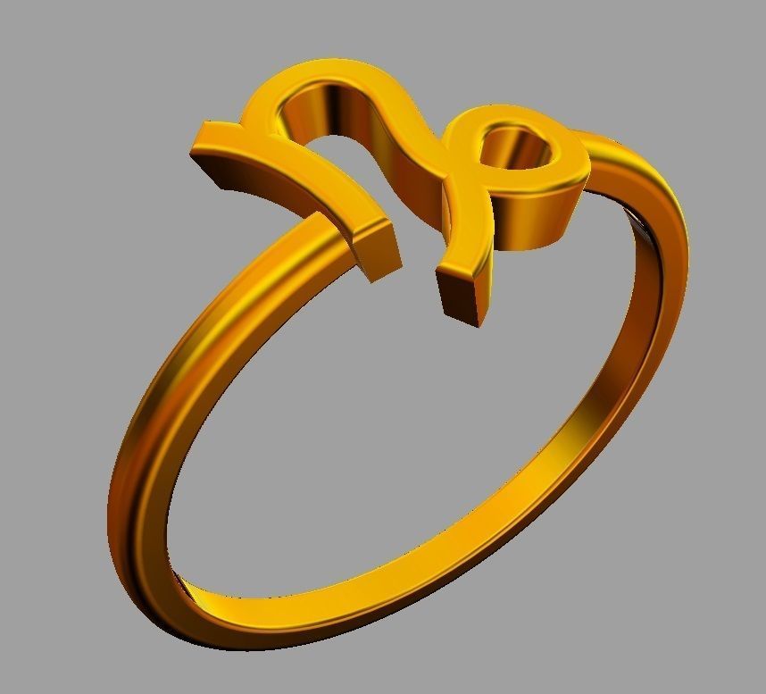 Zodiac Ring - Capricorn 3D print model_8