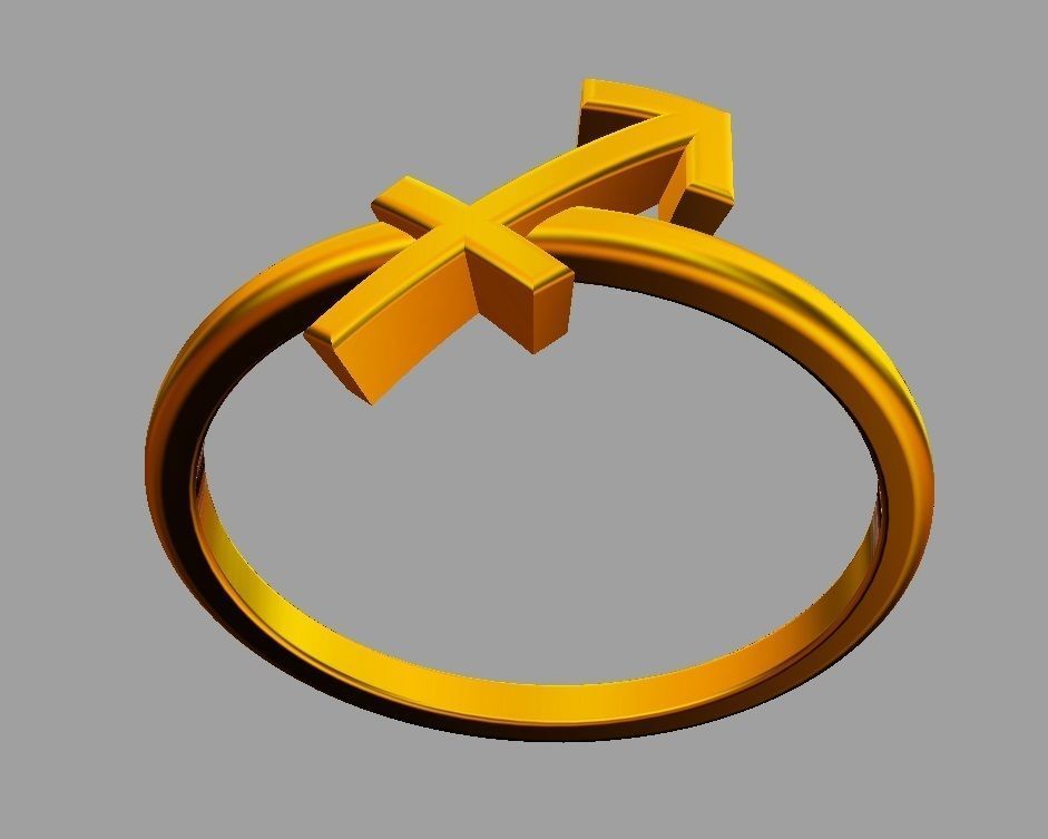 Zodiac Ring - Sagitarius 3D print model_7