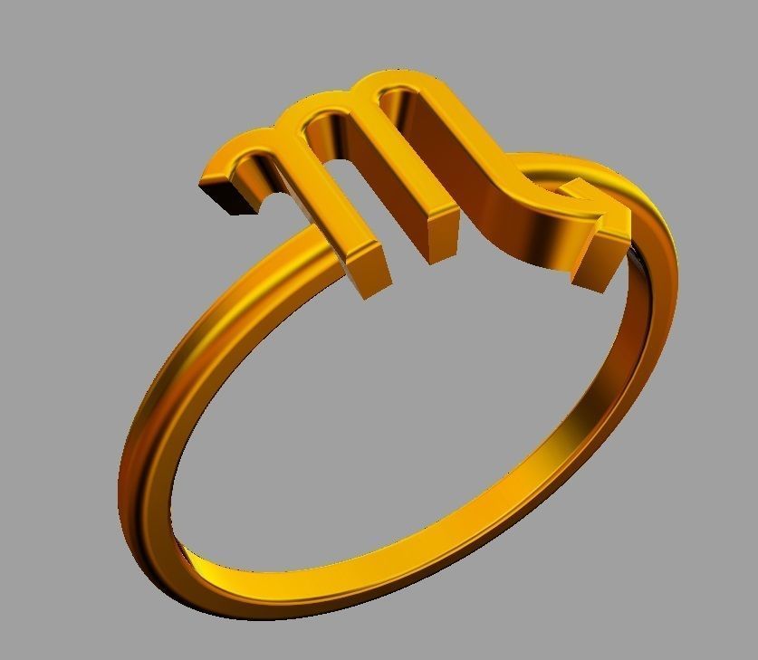 Zodiac Ring - Scorpio 3D print model_7