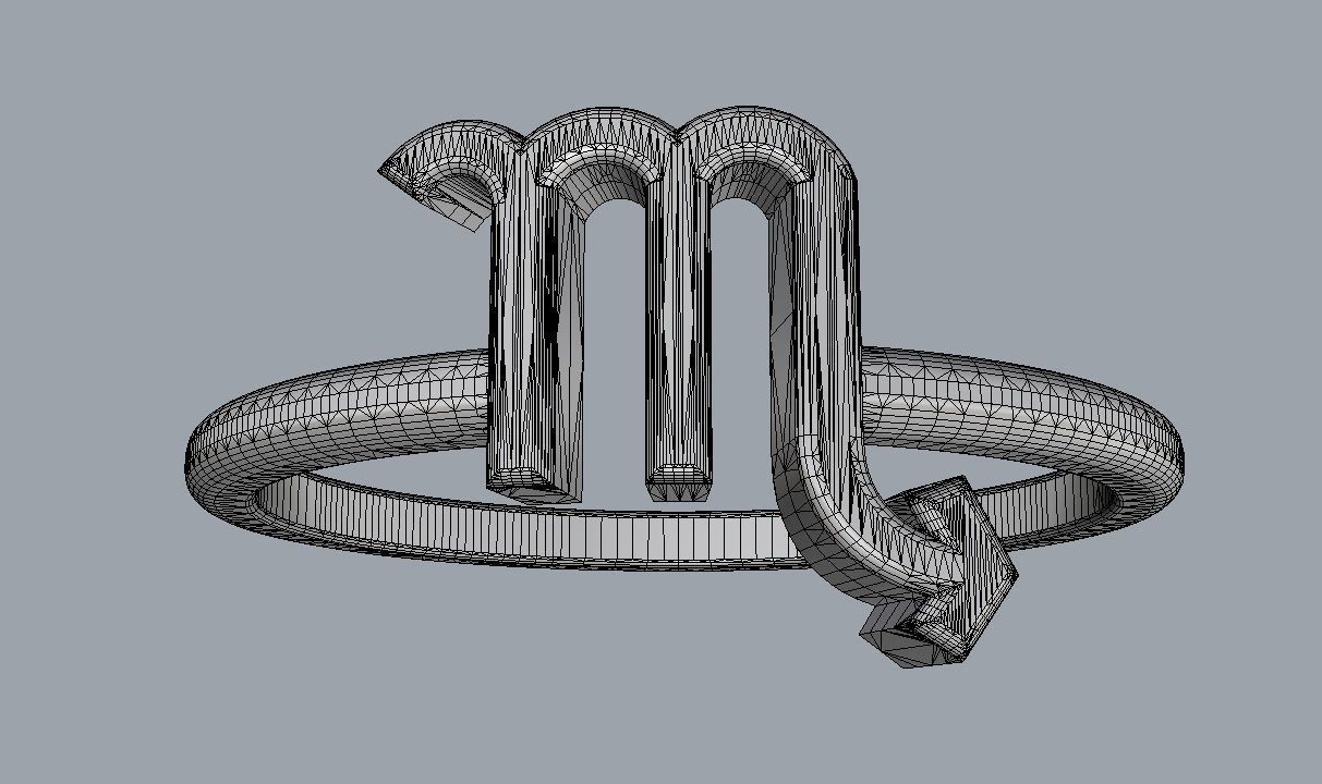Zodiac Ring - Scorpio 3D print model_10