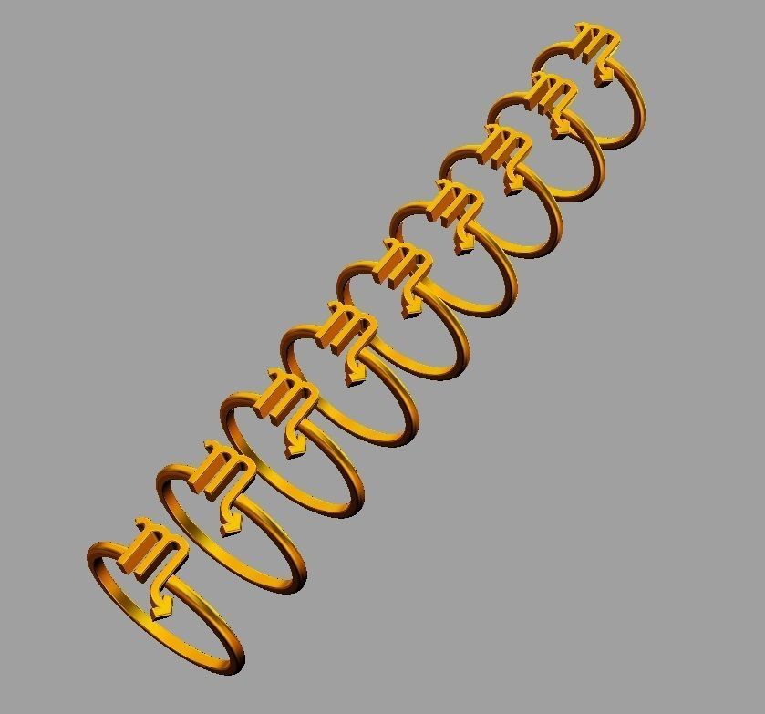 Zodiac Ring - Scorpio 3D print model_5
