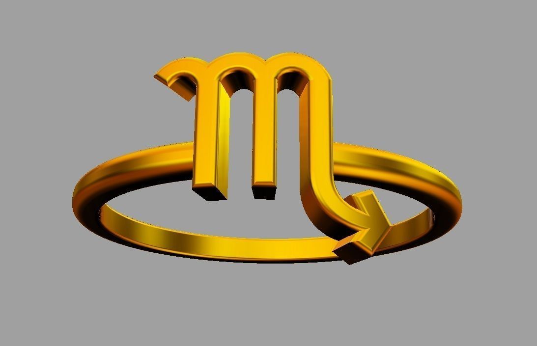 Zodiac Ring - Scorpio 3D print model_6