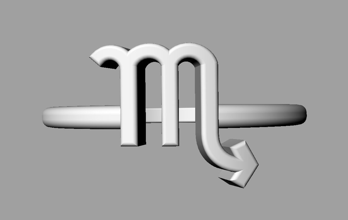 Zodiac Ring - Scorpio 3D print model_13