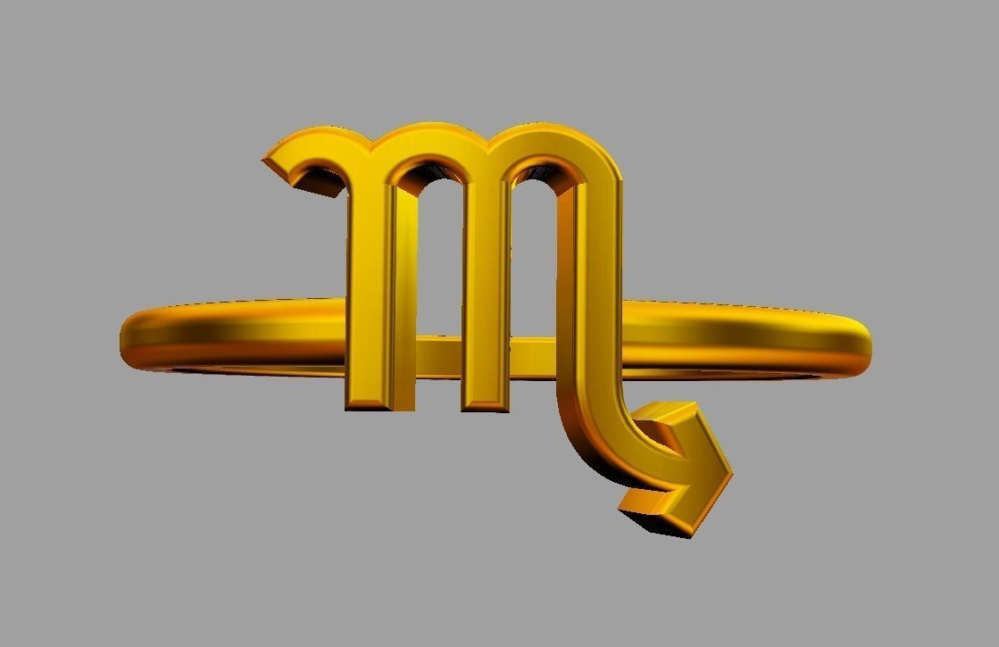 Zodiac Ring - Scorpio 3D print model_8