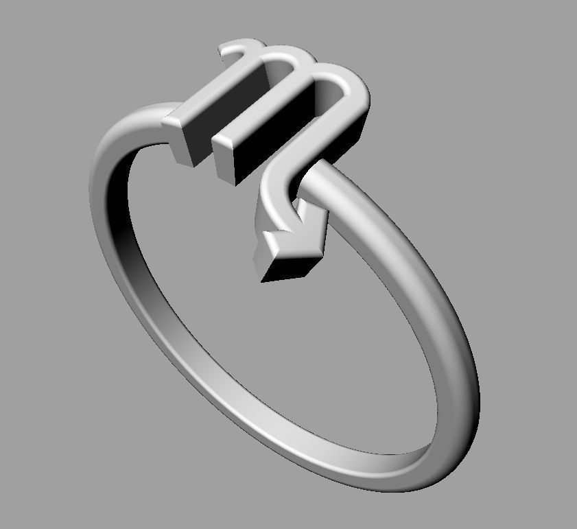Zodiac Ring - Scorpio 3D print model_11