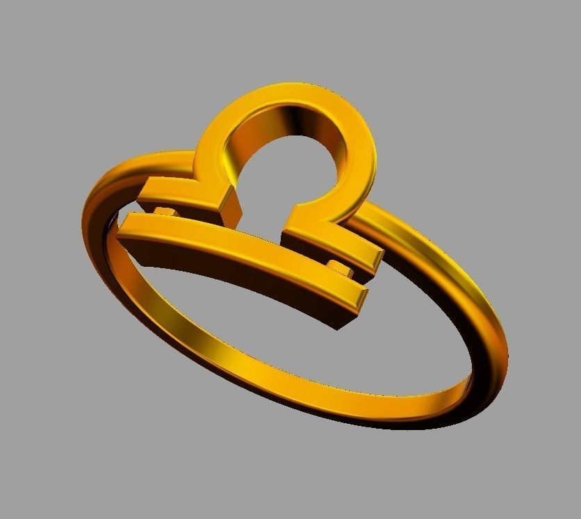 Zodiac Ring - Libra 3D print model_6