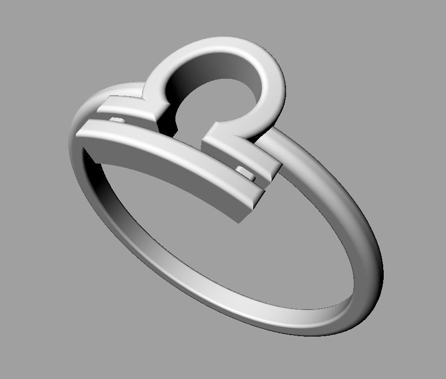 Zodiac Ring - Libra 3D print model_11