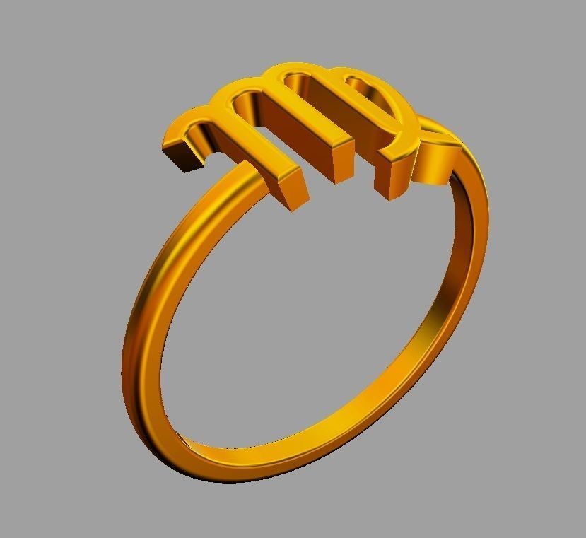Zodiac Ring - Virgo 3D print model_8