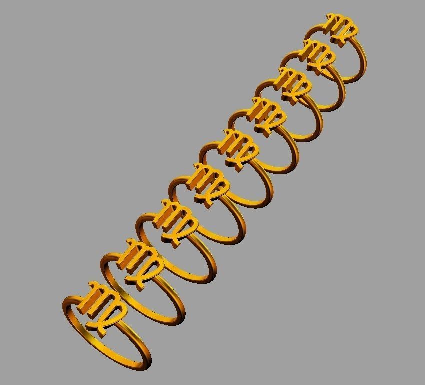 Zodiac Ring - Virgo 3D print model_5