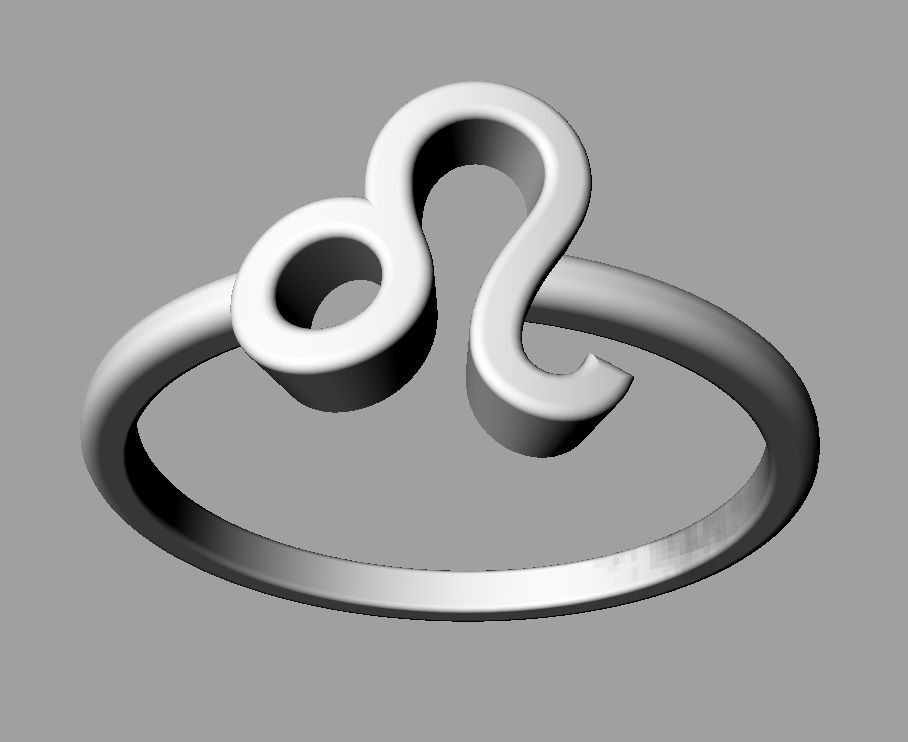Zodiac Ring - Leo 3D print model_11
