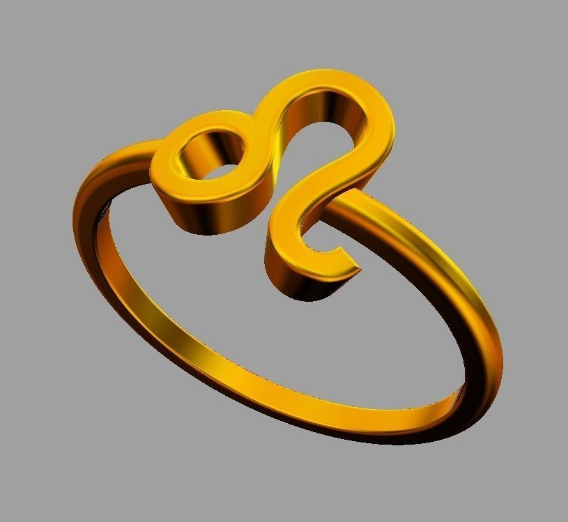 Zodiac Ring - Leo 3D print model_6