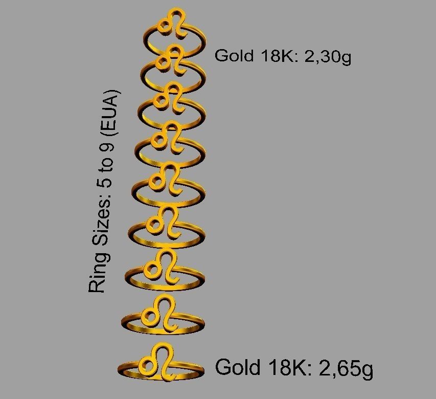 Zodiac Ring - Leo 3D print model_4