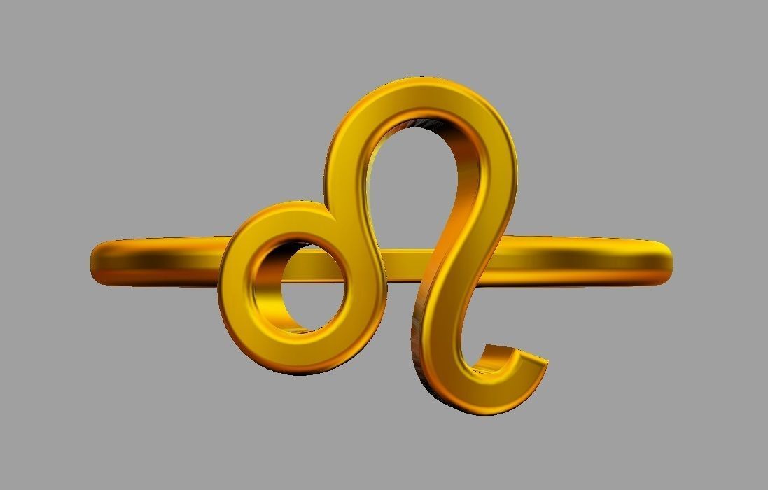 Zodiac Ring - Leo 3D print model_7