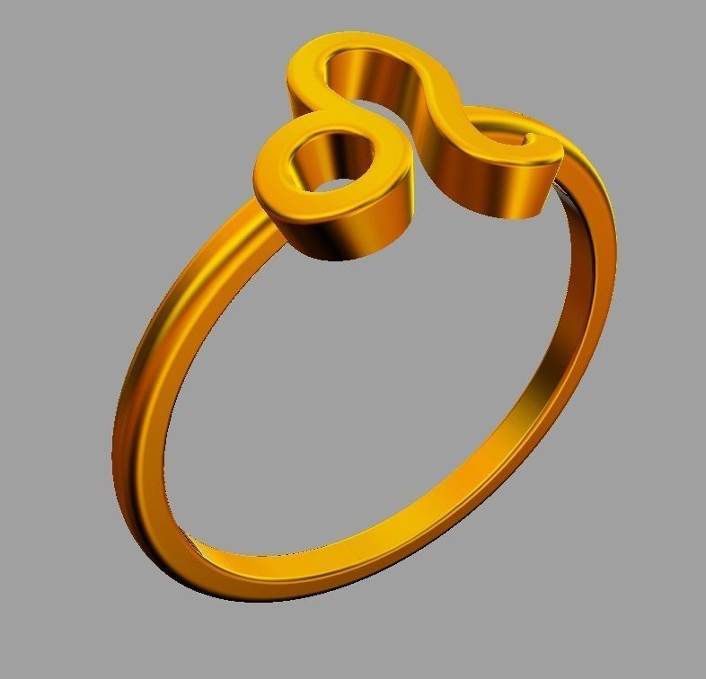 Zodiac Ring - Leo 3D print model_8