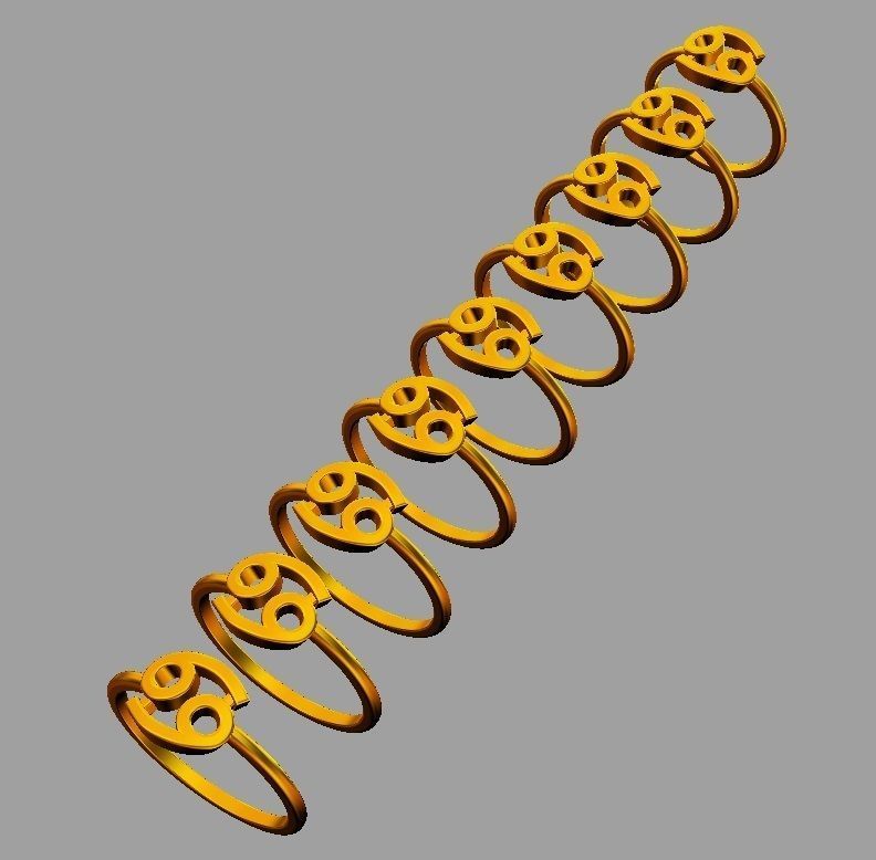 Zodiac Ring - Cancer 3D print model_5