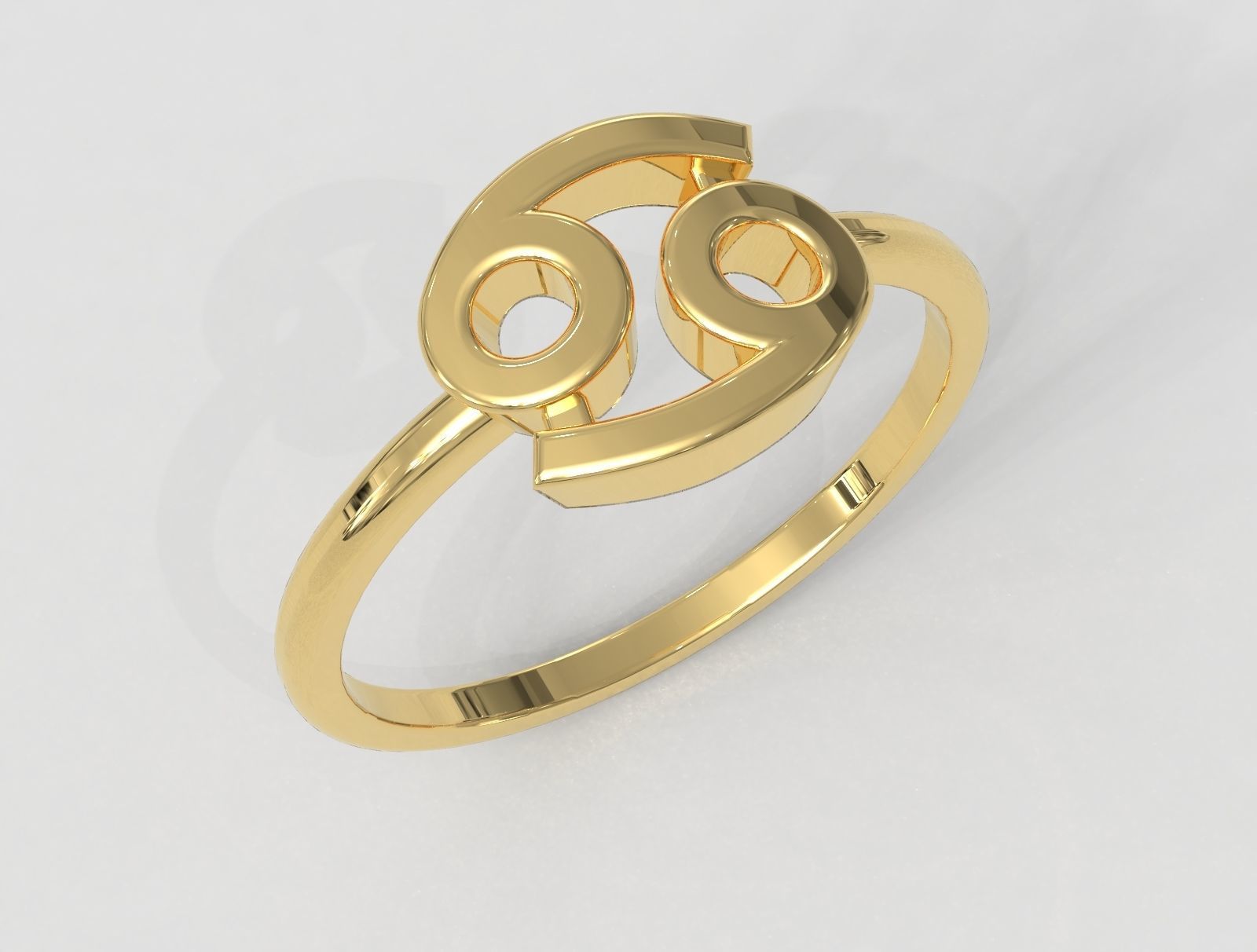 Zodiac Ring - Cancer 3D print model_1