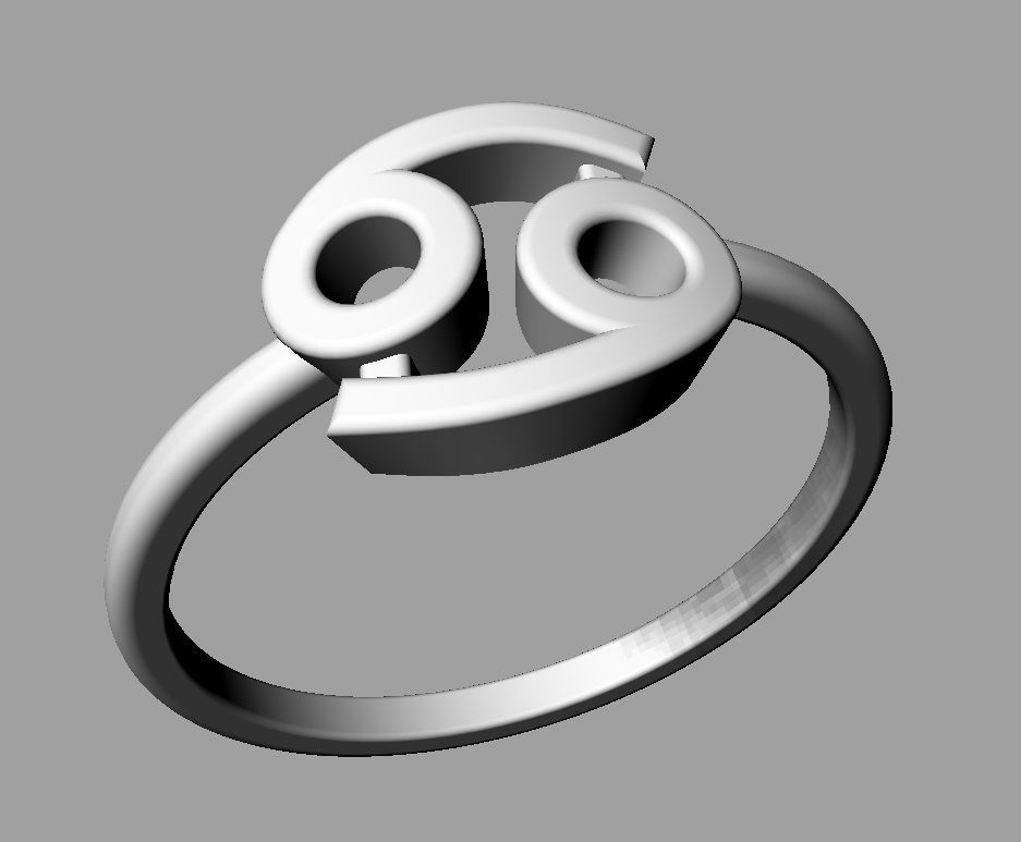 Zodiac Ring - Cancer 3D print model_13