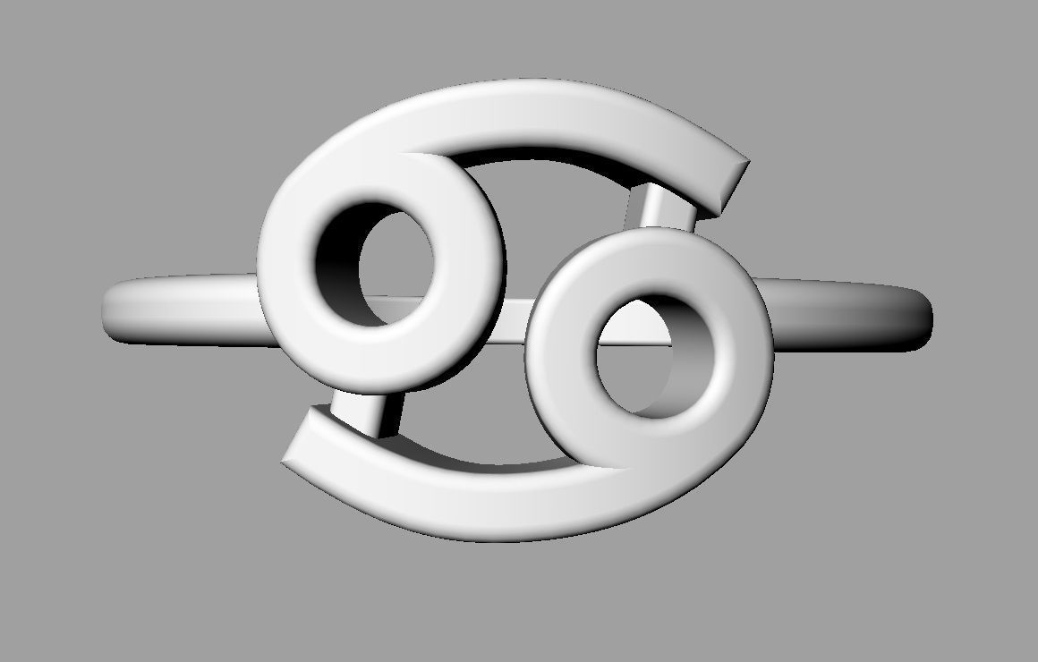 Zodiac Ring - Cancer 3D print model_11