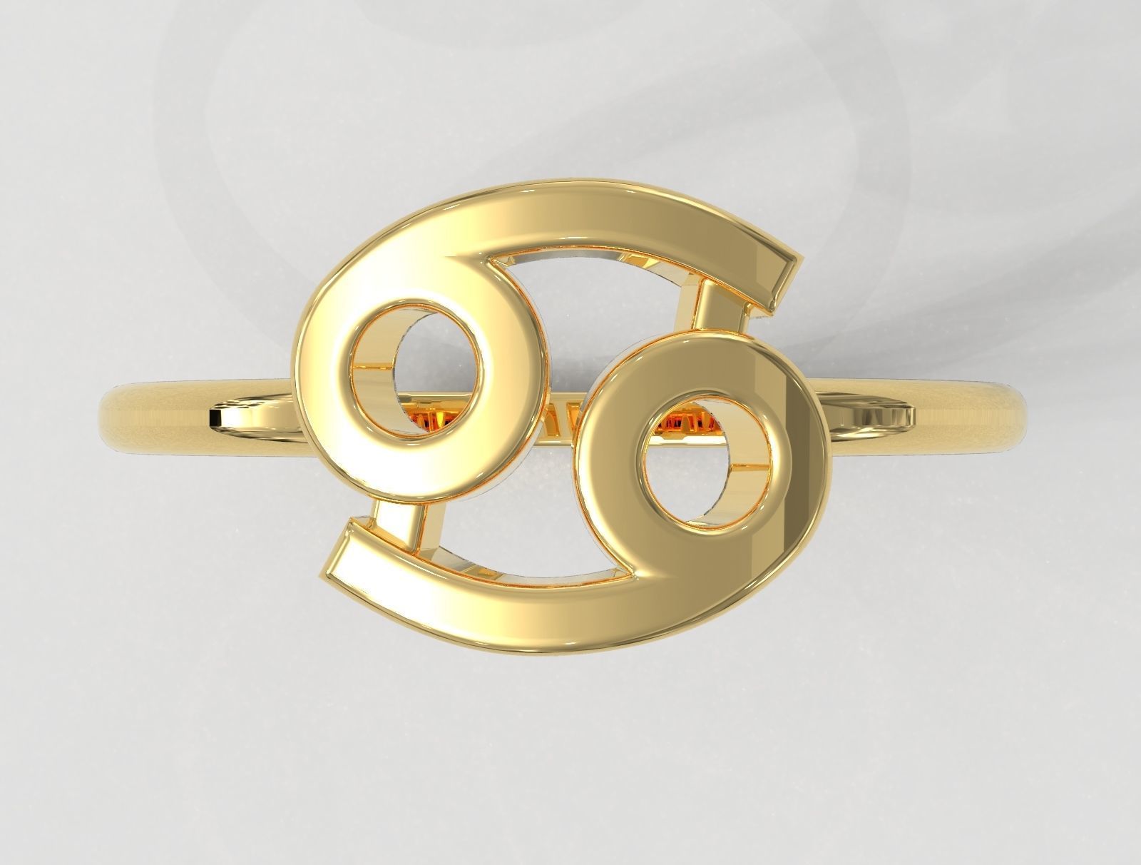 Zodiac Ring - Cancer 3D print model_2